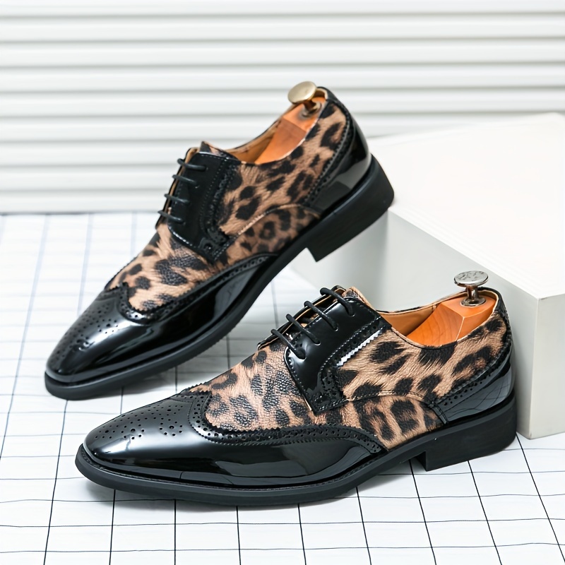 Animal Print Shoes Leopard Men's Dress Shoes Mens Leopard