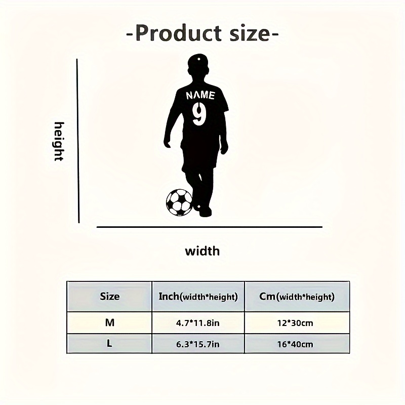 Individuelles Fußballspieler-Metallschild mit Ihrem Namen & Nummer - Vintage Wanddekoration für Zuhause, Wohnzimmer,…: retailer-supplied image
