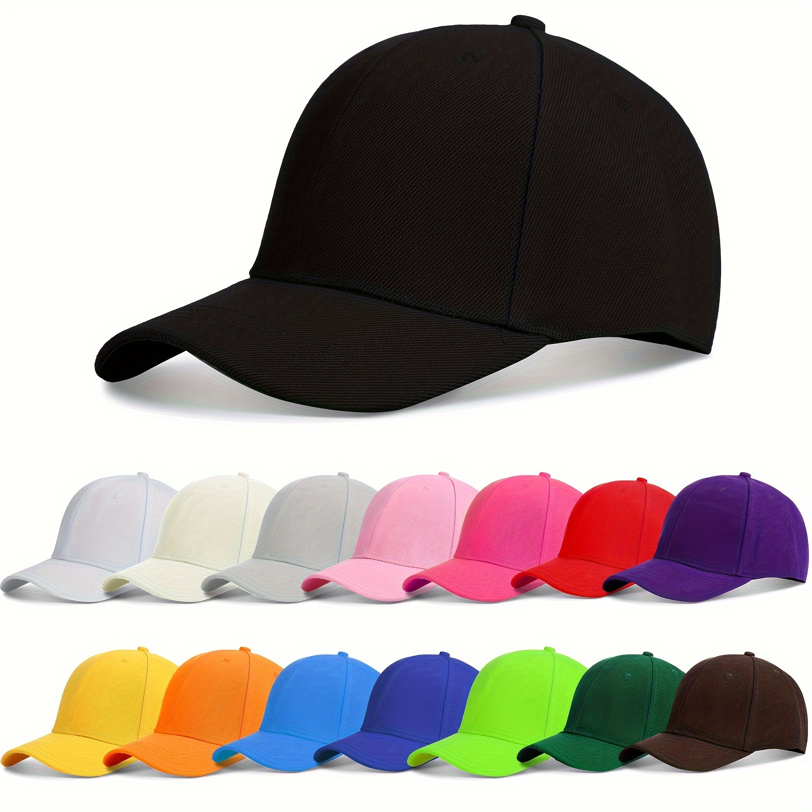 

15 Pieces Baseball Cap Bulk Adjustable Size Plain For Men Women Blank Hat For Running Workouts And Outdoor Activities