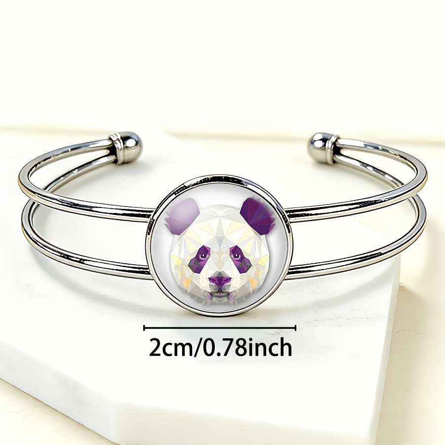 Adjustable Opening Bracelet with Round Time Gem Design