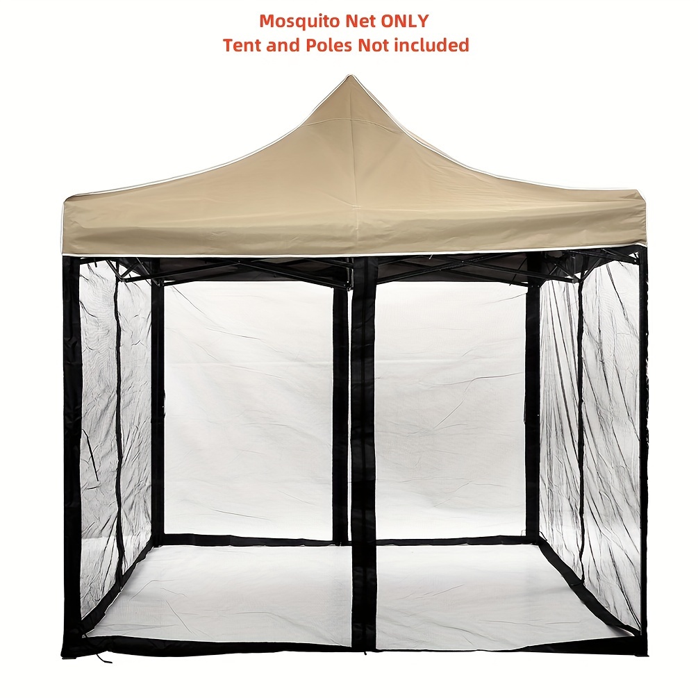 

1pc Outdoor Gazebo Mosquito Netting, Patio Mosquito Net, Black Mesh Screen For Garden, Yard, Anti-insect Tent Enclosure, Corner Net Wall Surround (tent And Poles Not Included)