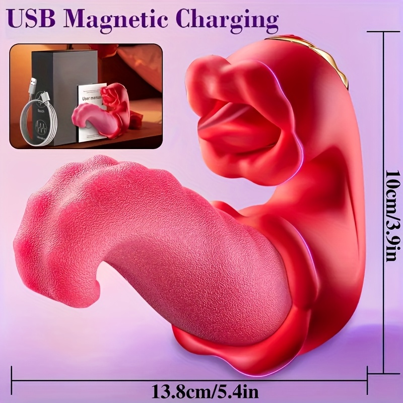 silicone rubber sex doll rose rose oral , womens couples s adult toys with 10 licking & vibrating  nipples stimulation, tongue and man couple pleasure | Today's Deals main image 1