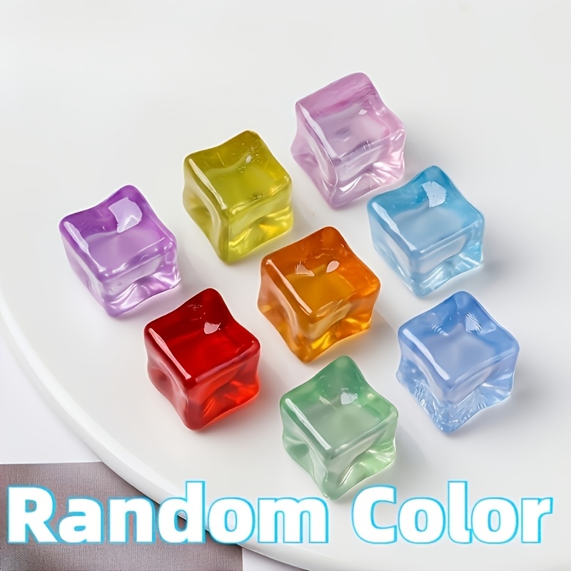 TEMU 8/16pcs (random Colors) Ice Cubes, Crushed , Reusable Fluorescent Decorative Ice Cubes, Suitable For Home Decor, Parties, Photography Props, Etc