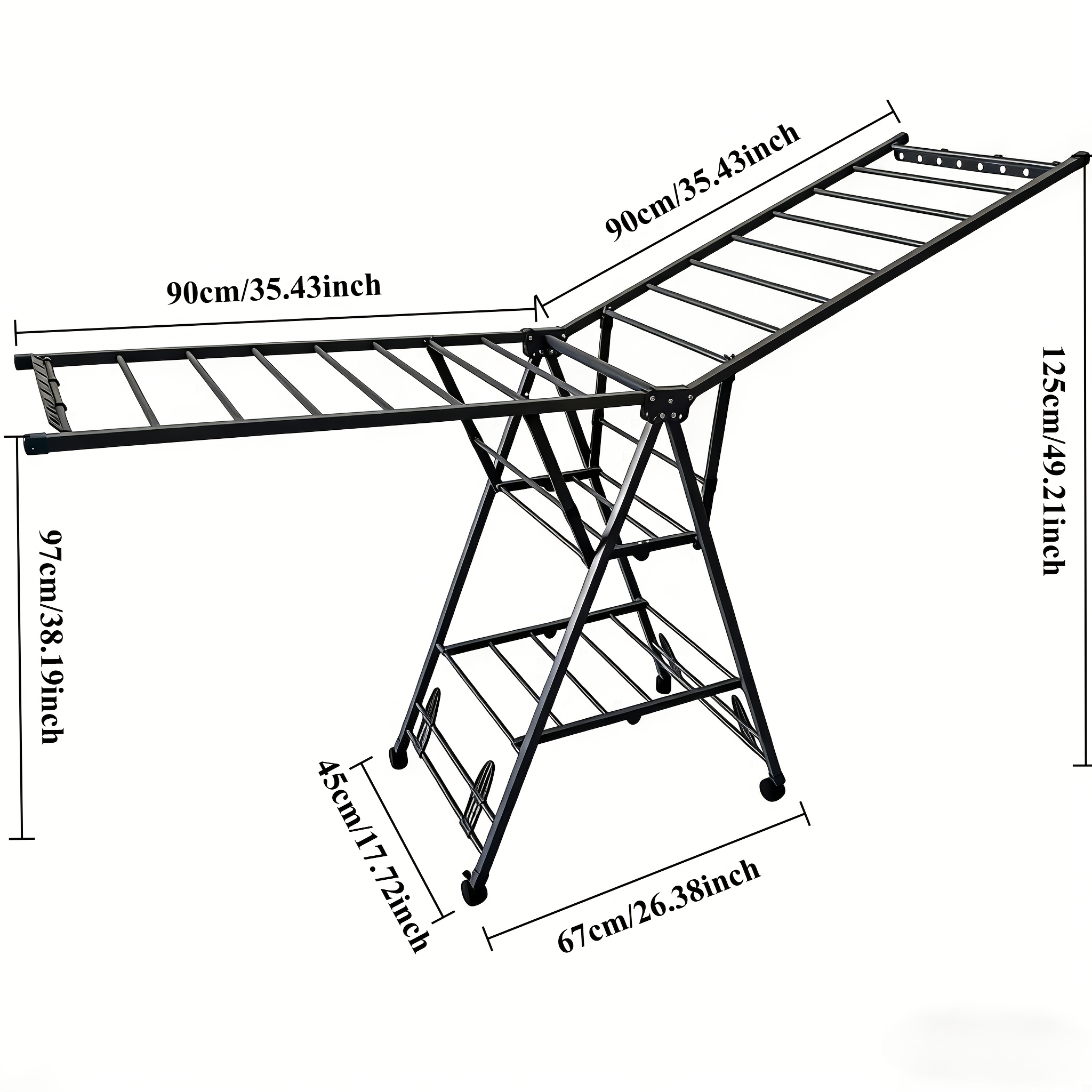 2026 new model 1  8m gray three   clothes drying rack three tier foldable freestanding drying rack made of carbon steel and plastic with plastic clothes hangers space saving design   when   suitable for balcony