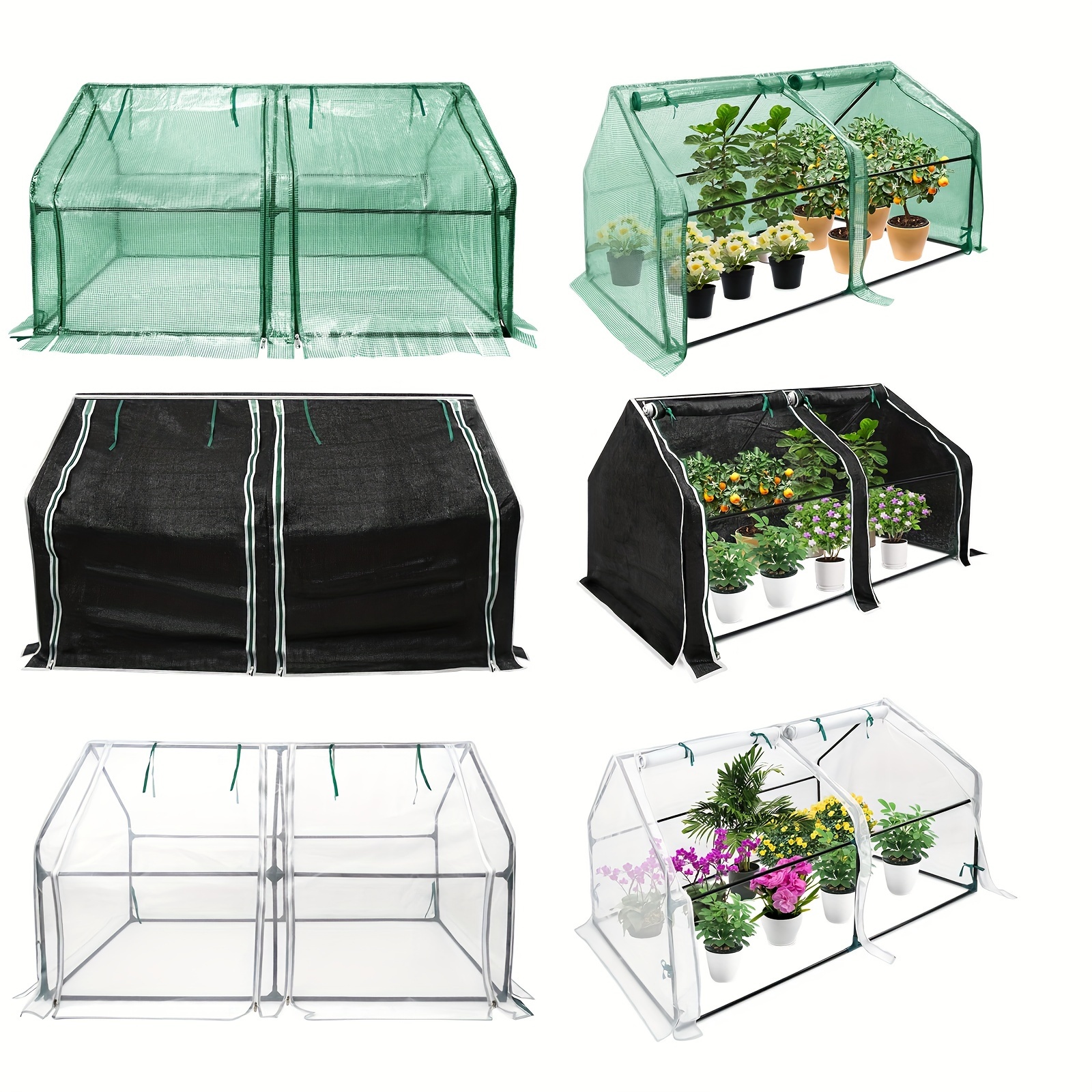 

Foil Greenhouse For Tomatoes, 180 X 90 X 90 Cm, Tomato Greenhouse With Waterproof Protective Film, 2 Roll-up Doors, Greenhouse For Garden, Balcony, Green/ Black/ White