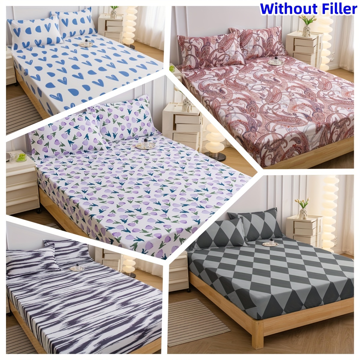 JIANINGHOME Funda de colchón ajustable de 150 x 190 + 25 cm, suave debajo  de la cama hecha de 100% algodón, protector de colchón transpirable