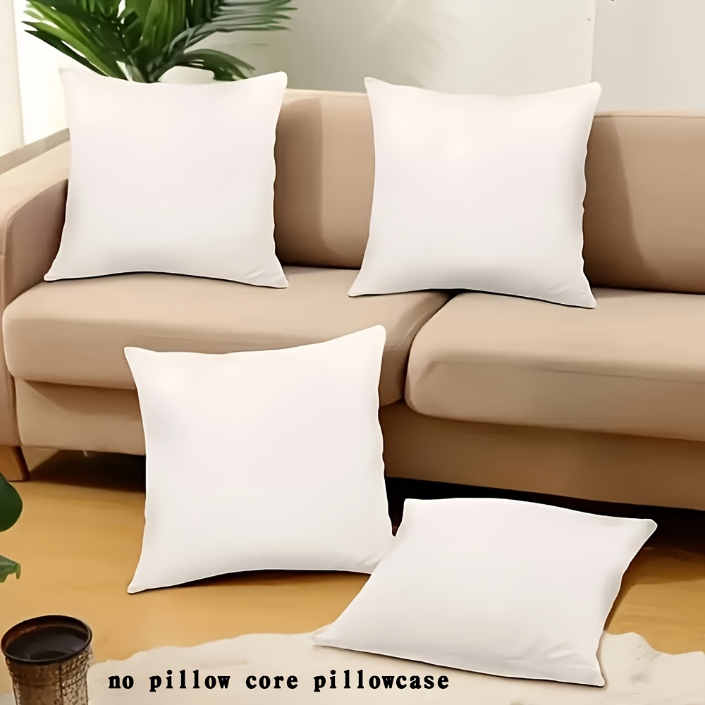 

Ensemble de 4 Taies d'Oreiller en Peluche Douce Polyester - Blanc Moderne, Hypoallergénique avec Fermeture Éclair pour la Décoration de Salon & Chambre