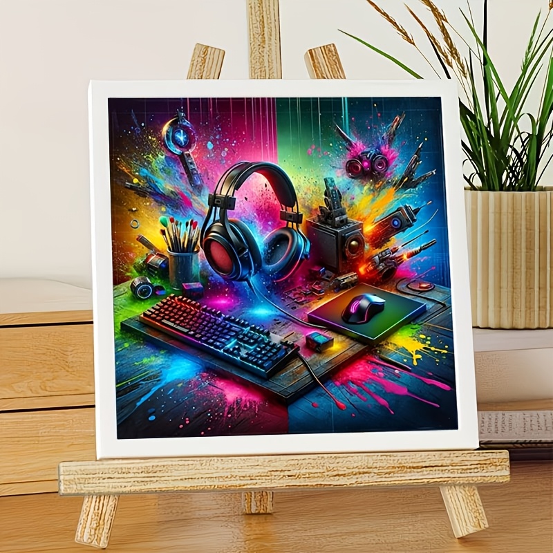 TEMU Peinture Diamant 5D Esports Tendance Gear Ensemble Diamant Complet, Cadre - 11.8X11.8 Inches X 7.87X78.7 Inches