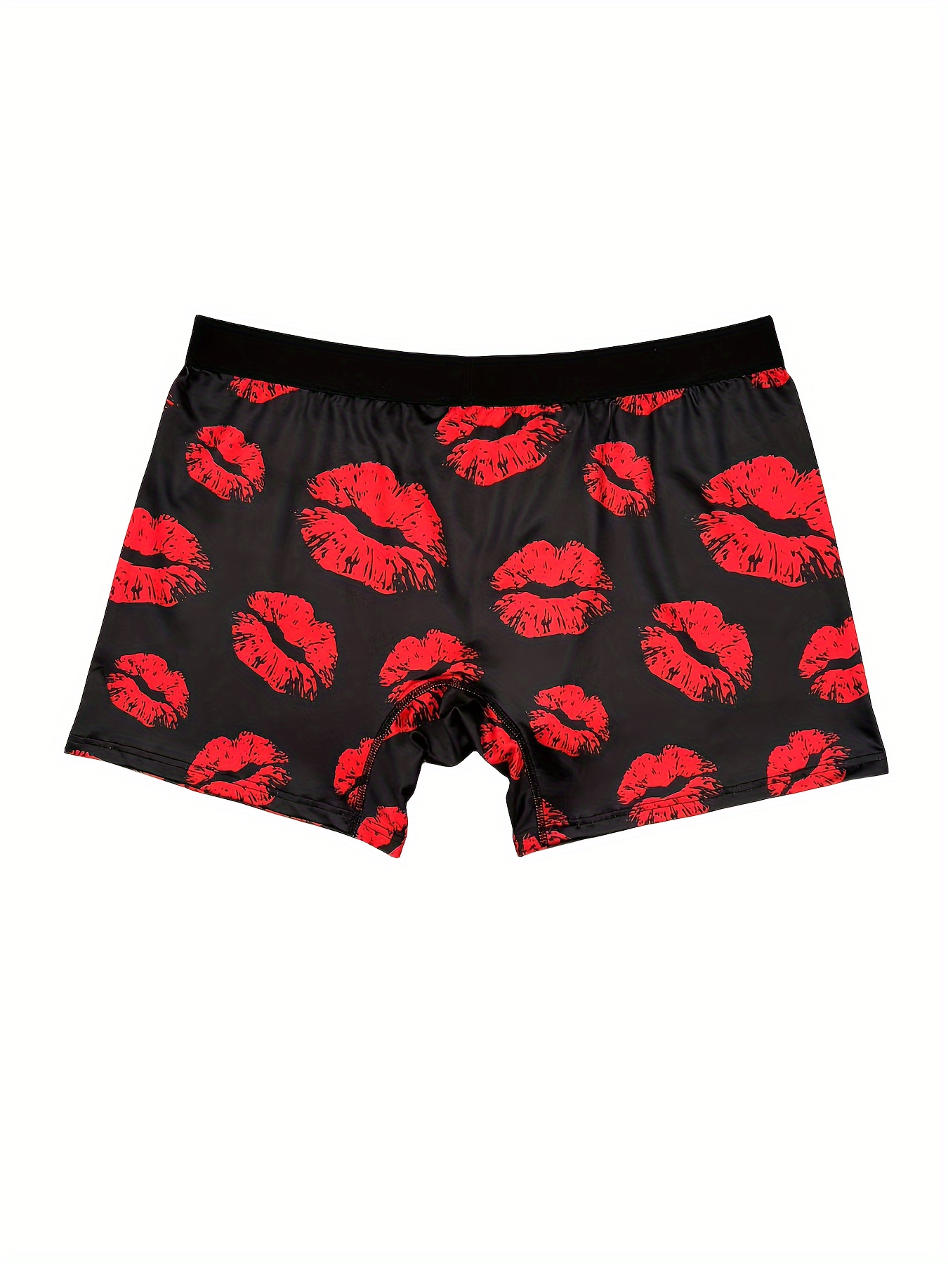 1pc Men's Underwear Red Lips Print Men's Boxer Briefs