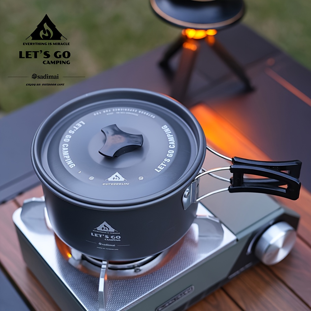 Kit Cuisine Camping MalloMe – 10 Pièces, Poêle Antiadhésive, Réchaud Portable Pour Sac à Dos