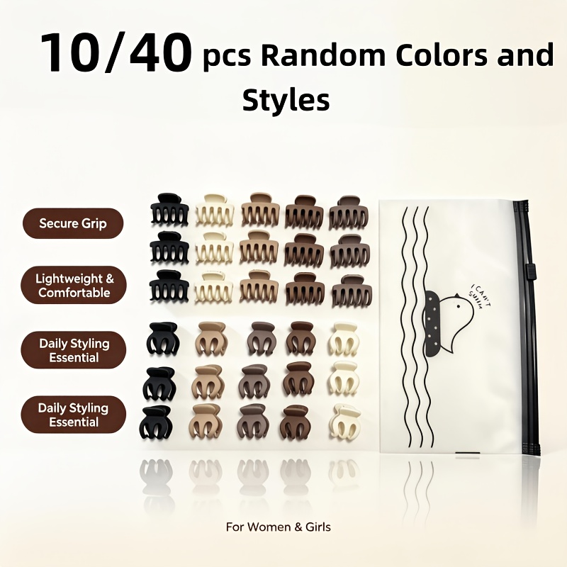 10pcs Matte Mini Pumpkin Dragon Claw Hair Clips Set