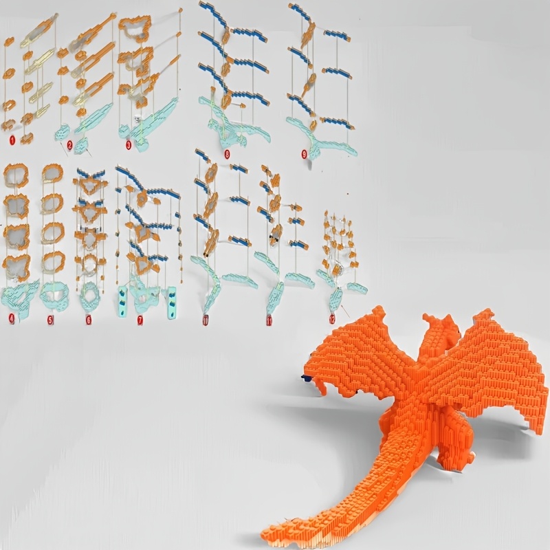 8000pcs Dragon Building Blocks Set, Creative Splicing Plastic Toys, DIY Assembly Craft, Suitable for Teenagers and Adults, 14+ Holiday Gift Living Room Decoration