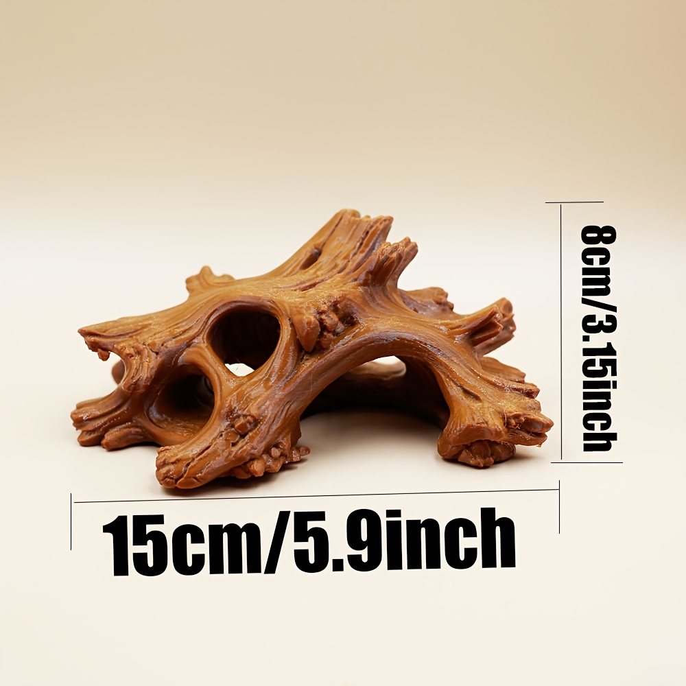 TEMU Realistic Driftwood Tree Hollow Reptile Hideout - Stump Cave - Lizard Frog Reptile Habitat - Reptile Aquarium Scenery Ornament - Terrarium And