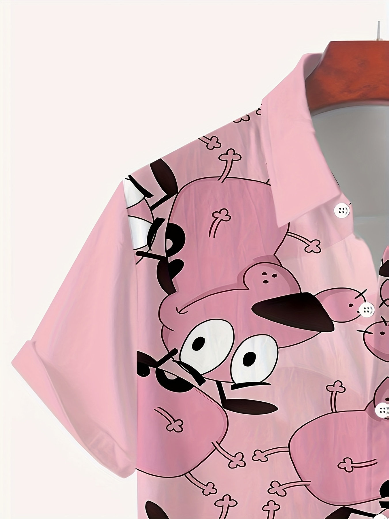 *'S Print Shirt Featuring Anime Characters, a Pink Outdoor Casual Top  with a Unique