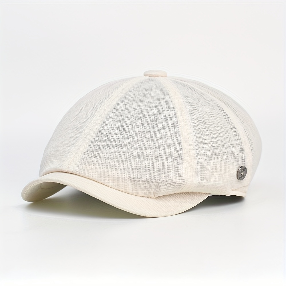 Spring Summer Breathable Mesh Newsboy Caps Men Woman Casual Beret Flat Cap Soft Solid Driving Fashion Peaked Cap Unisex