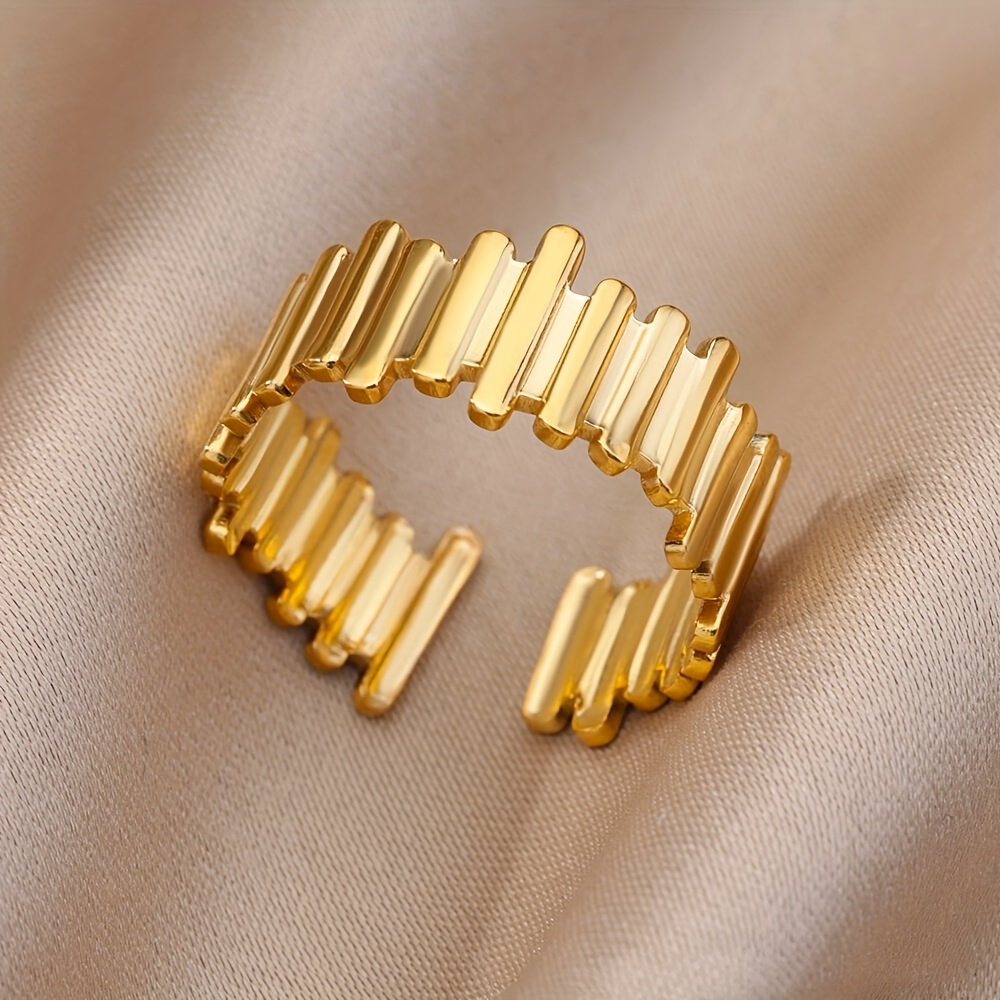 1pc stylish hip hop line stainless steel ring fashionable   simple irregular geometric shape unisex   suitable for daily and party wear