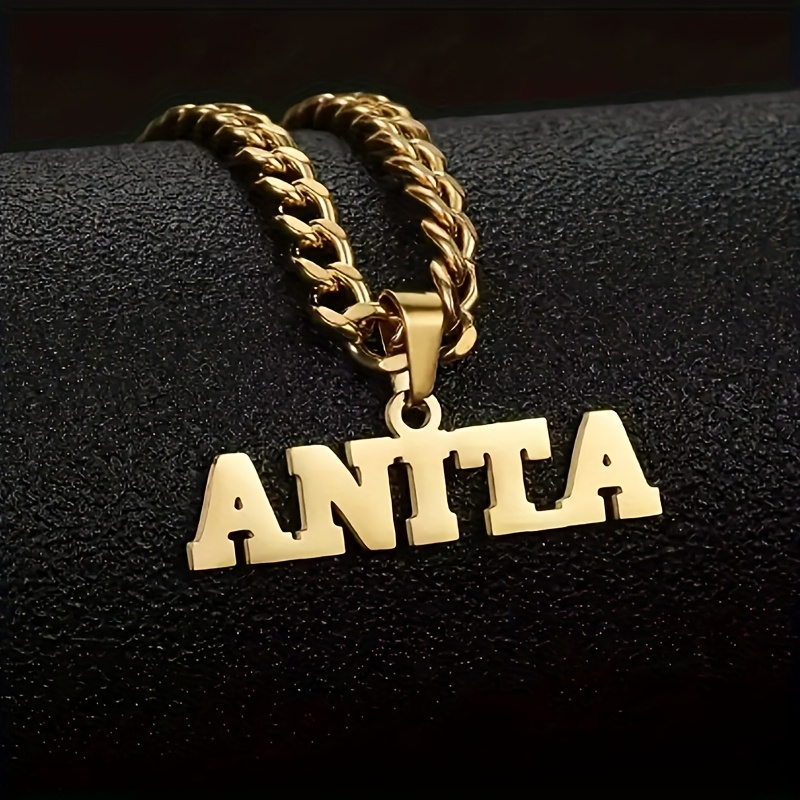 TEMU Customize A Personalized, Easy, Elegant And Fashionable Bohemian Retro 18k Gold-plated Stainless Steel Necklace With Multiple Colors From.