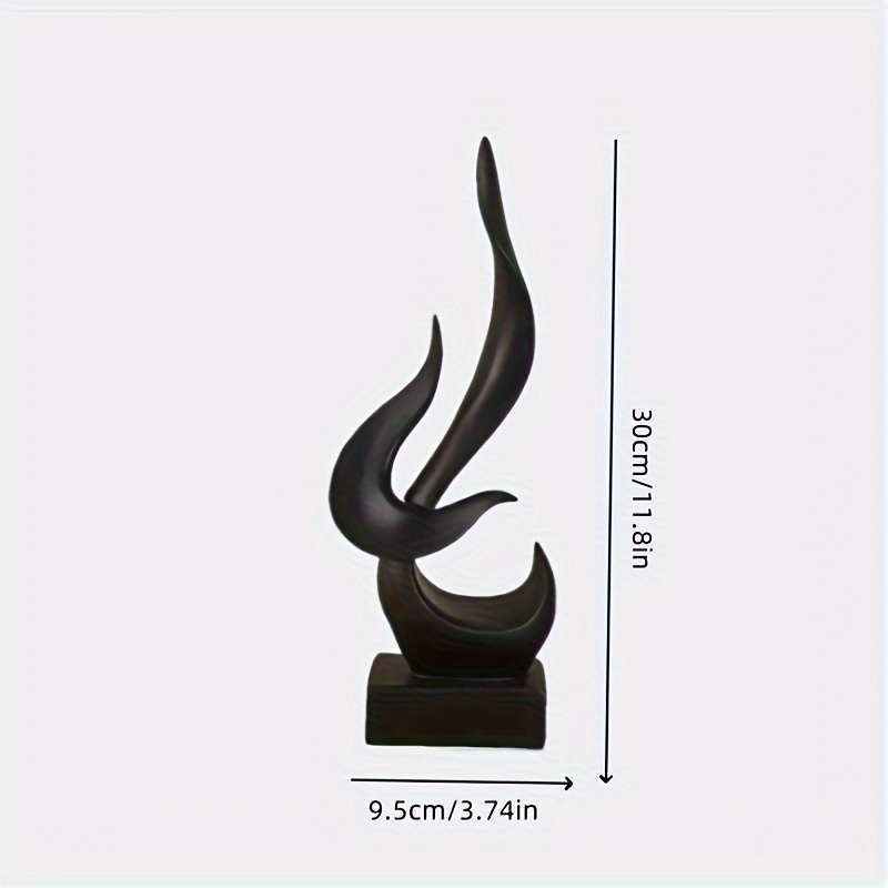 Image of 1pc Abstract Black Resin Crafts Ornament Halloween Home Statue Desktop Office Modern Artwork Decoration, Size 11.8in*3.74in
