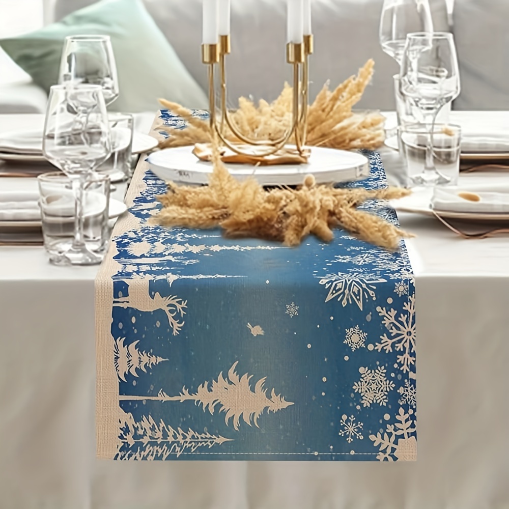 

1pc Table - Christmas , & | Polyester, Rectangular For