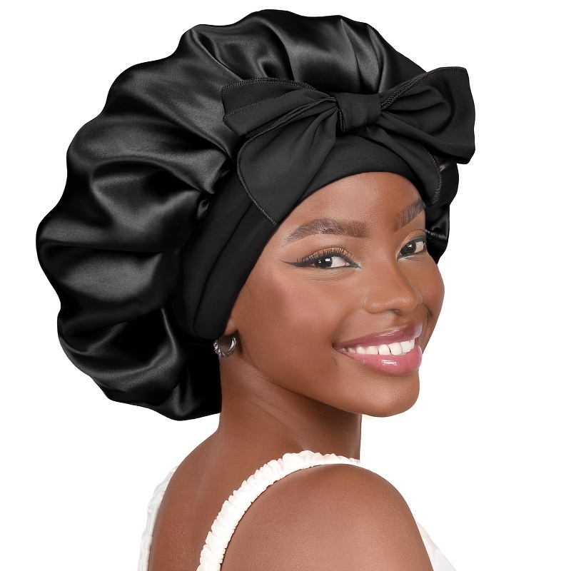 womens satin sleeping bonnet adjustable straps non woven  display picture 1