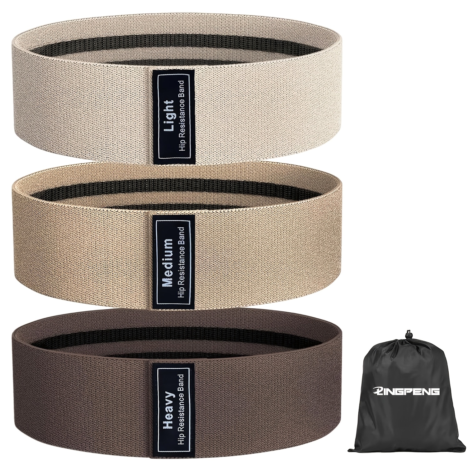 TEMU Lingpeng Exercise Resistance Bands Set - Unisex Workout Elastic Bands With 3 Tension Levels, Home Fitness, Strength Training & Yoga