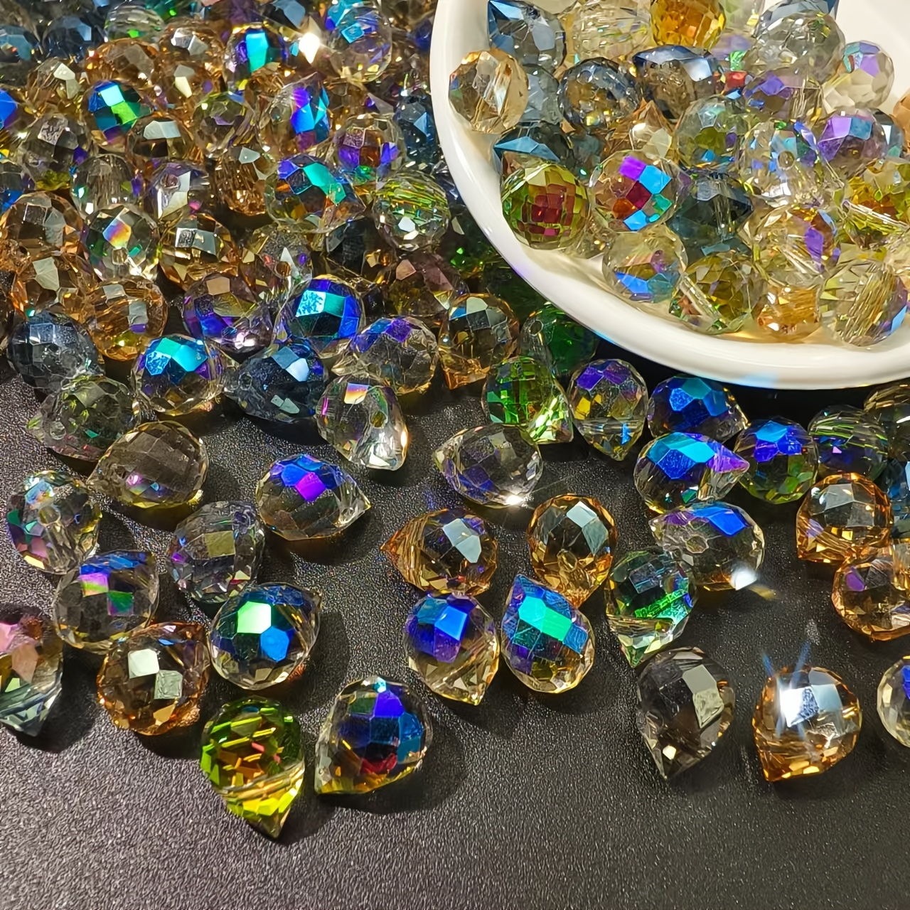 

50pcs 8mm Glass Beads, Prism Sun , Diy Window Hanging Decoration, Bracelet, Earrings, Necklace, Jewelry Accessories