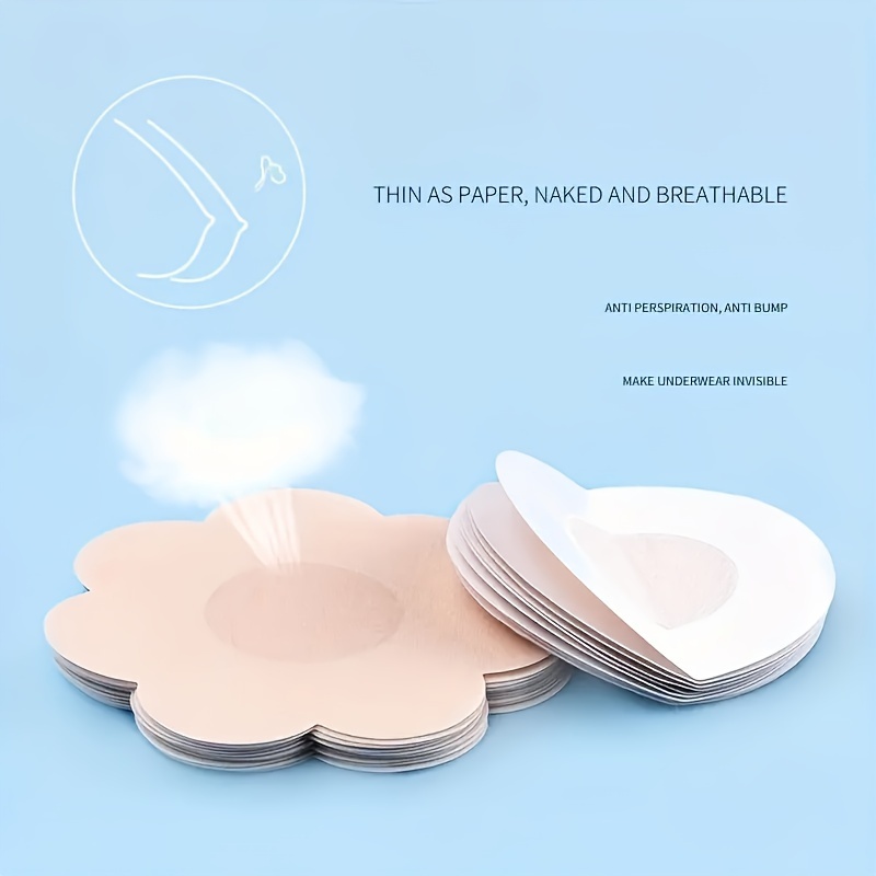 10/20/50/100pcs Disposable Invisible Nipple Covers - Ultra-Thin Breathable Non- Fabric, Anti-Convex Point Design, Round & Flower Shapes for Seamless Under Clothing, Women's Fashion & Lingerie Accessories, Discreet Underwear, Floralshaped Patches, Ultrathin Material