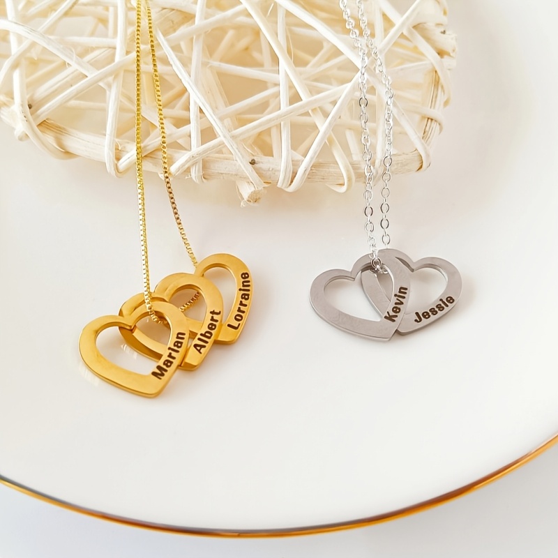 Custom Family Surname Heart Necklace