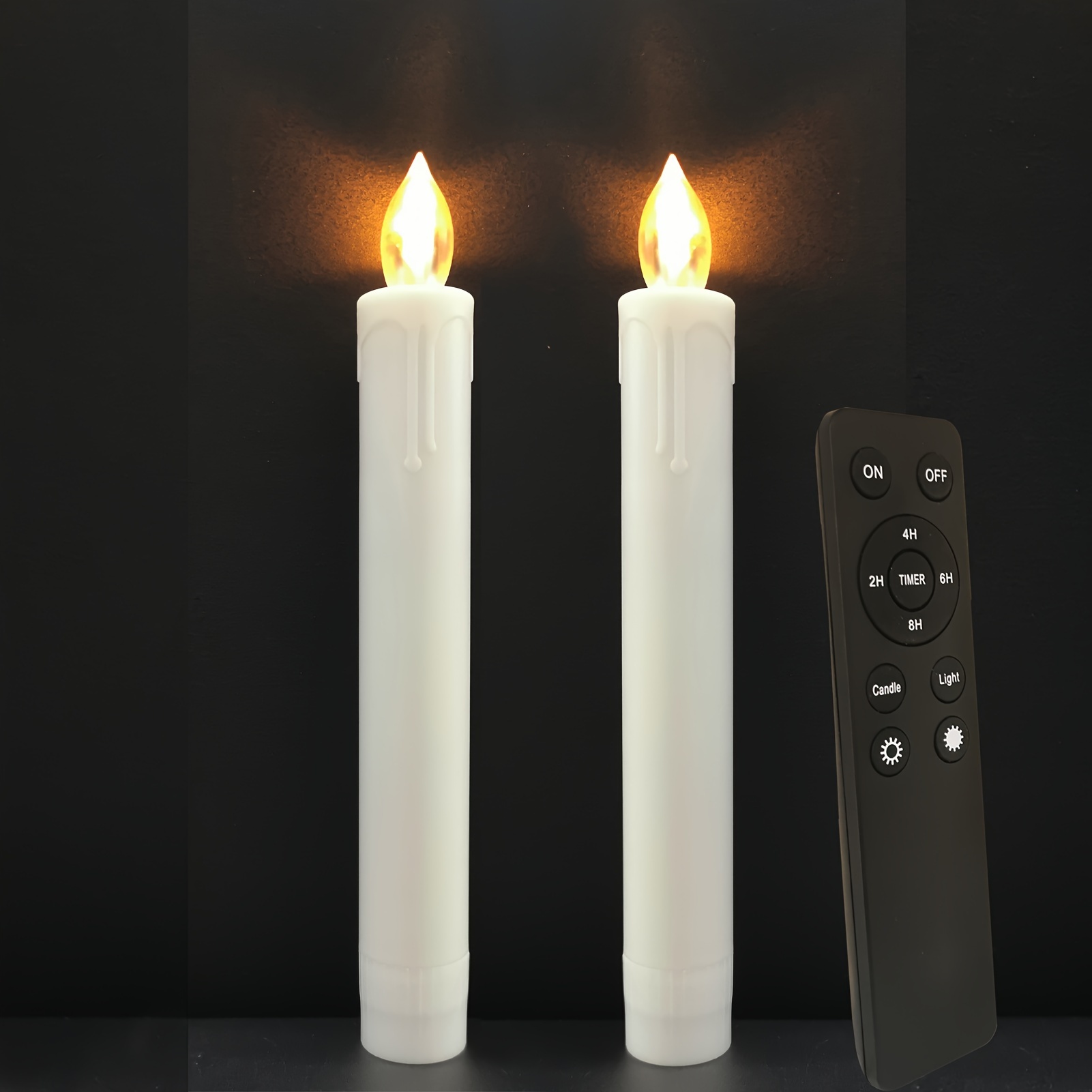 

2 Led Taper / (7.9 ) Led Battery Operated Flickering For Decor Christmas