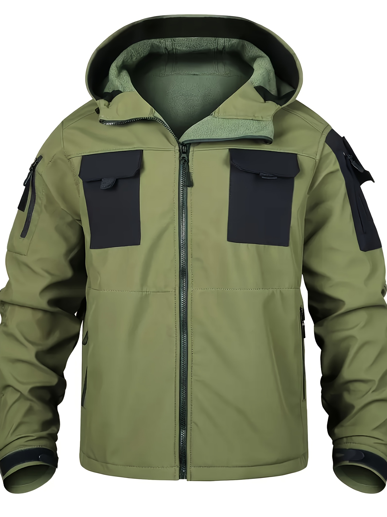 Men's Tactical Fleece Hooded Soft Shell Jacket & Overalls Set