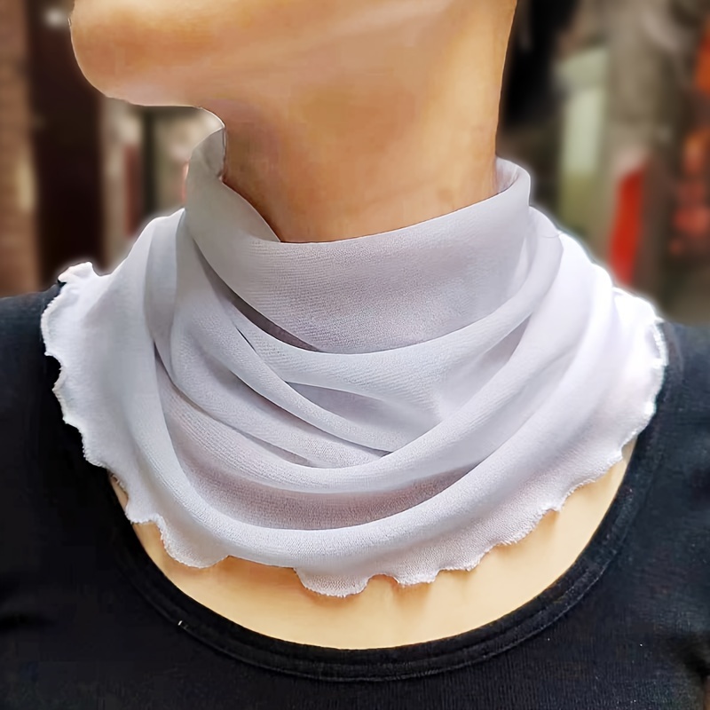 

Elegant Women's Neck Gaiter - Breathable, Mosquito-proof Nylon Scarf For | Faux Collar Design