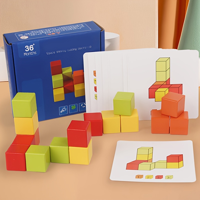 

Cube Blocks Building Blocks Puzzle, Space Three-dimensional Thinking Training Toys, Square Building Blocks Math Teaching Aids, Educational Toys