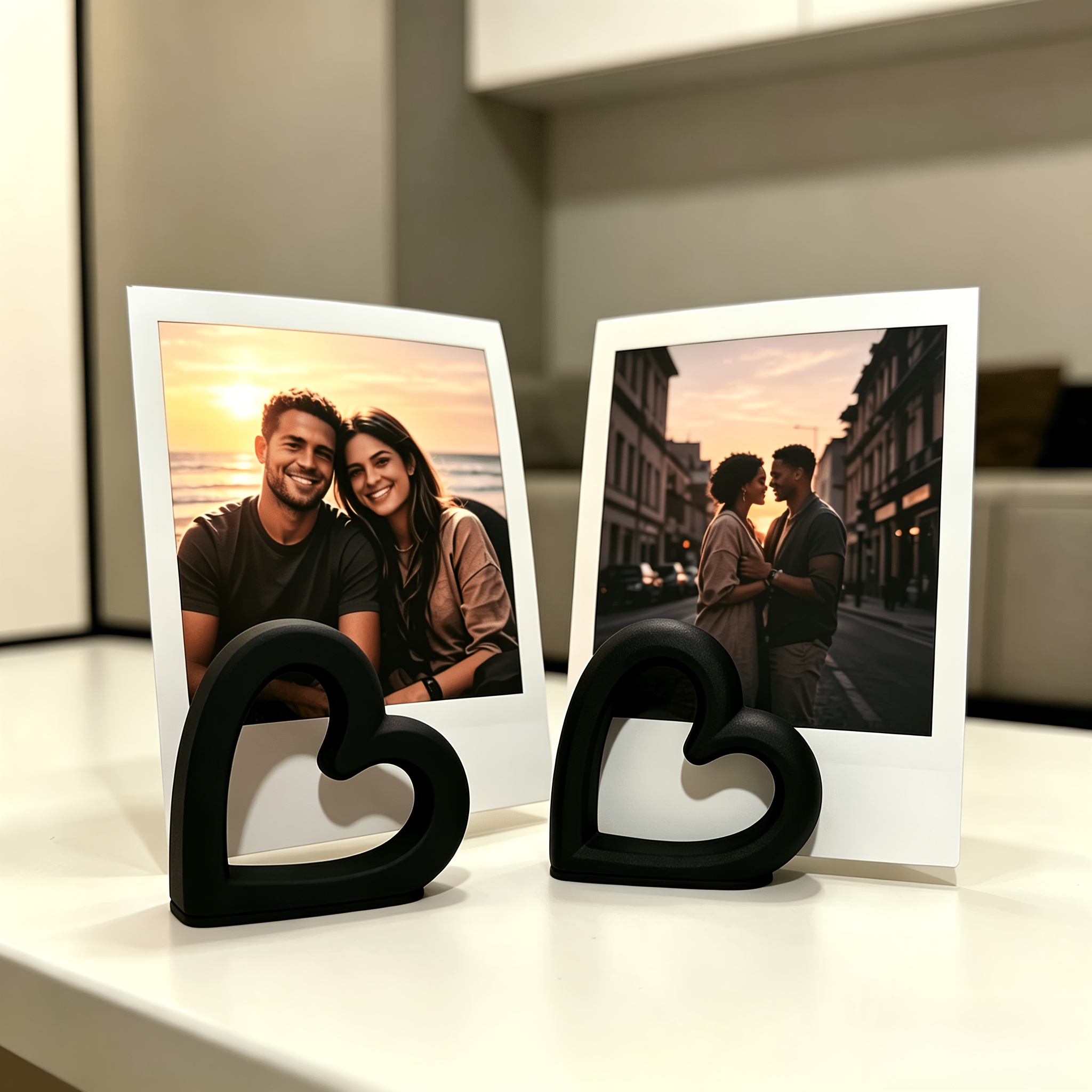 TEMU Cornice per foto a forma di cuore , ornamento da scrivania, espositore per foto di , supporto per foto a forma di cuore facile da , decorazione