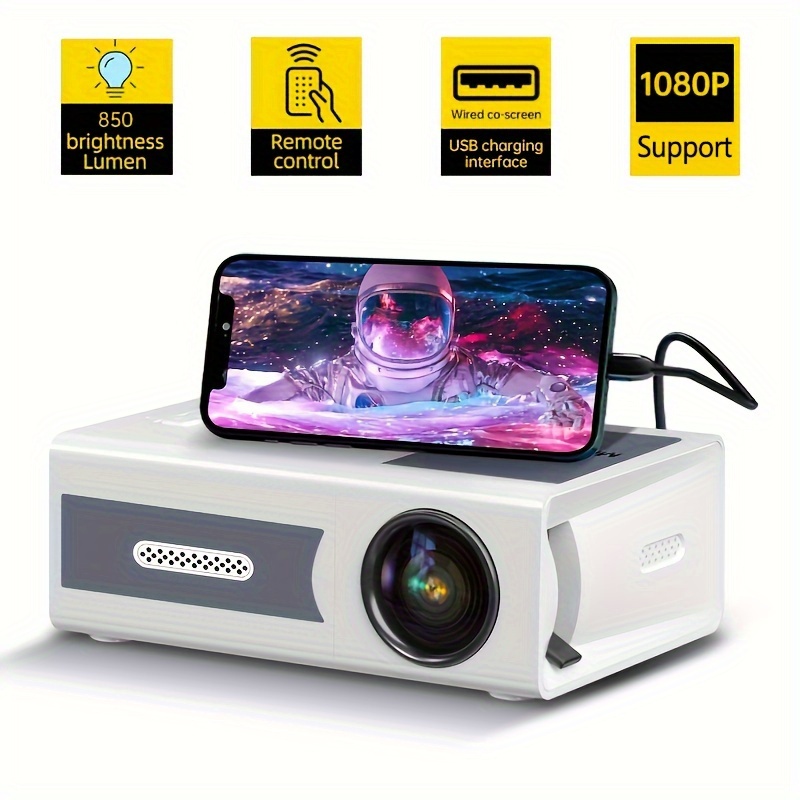 Mini Proyector Videoproyector Soporta 1080P, Proyector Portátil Cine en  Casa, para Movil/Teléfono/PC/PS4/TV Stick/HDMI, Regalo para Niños :  : Electrónica