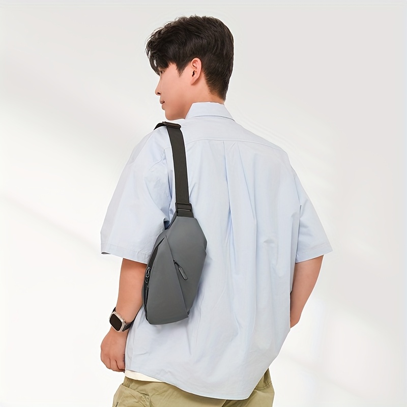 Men's Chest Bag, Minimalist Fashion Casual Solid Color Waist Pack, Women's Casual Sports Crossbody Bag, Lightweight Travel High Quality Fabric, Adjustable Strap Multi-Pocket Outdoor Sling Bag