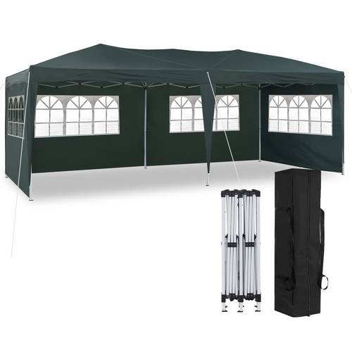 3 x 6 folding with removable full side panels with windows thickened and multi level height adjustable portable handheld carry bag included ideal for garden wedding gathering