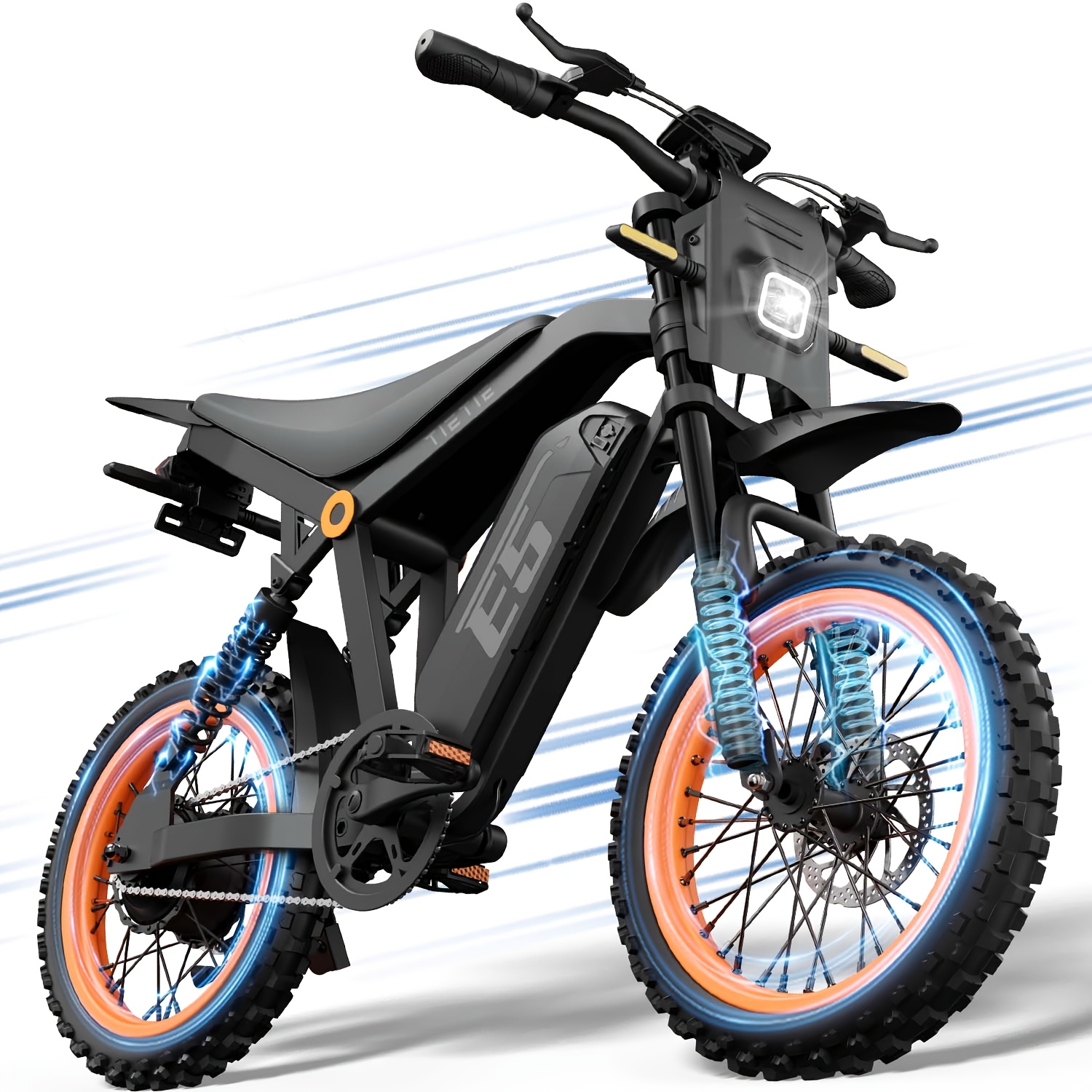 Image of E5 Electric Bike 250w Motor 48v 20ah Battery 80km Range 25km/h All Terrain Fat Tire Ebike For Commuting Camping Picnic Off Road Outdoor Cycling