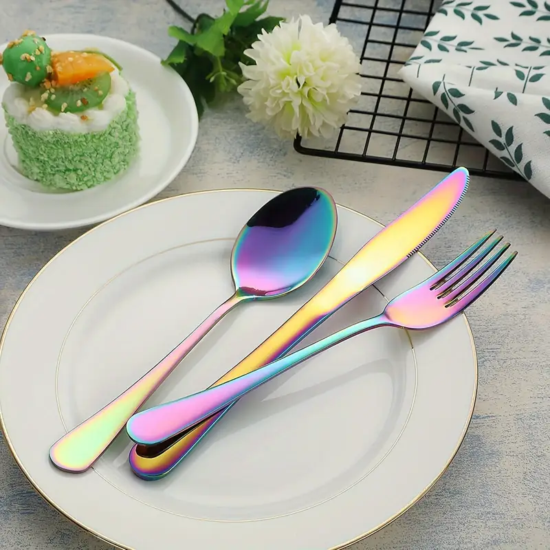 portable travel cutlery reusable cutlery with fixed cutlery box including chopsticks straws knives forks spoons straw brushes 9pcs stainless steel cutlery set black golden silvery Product details 8
