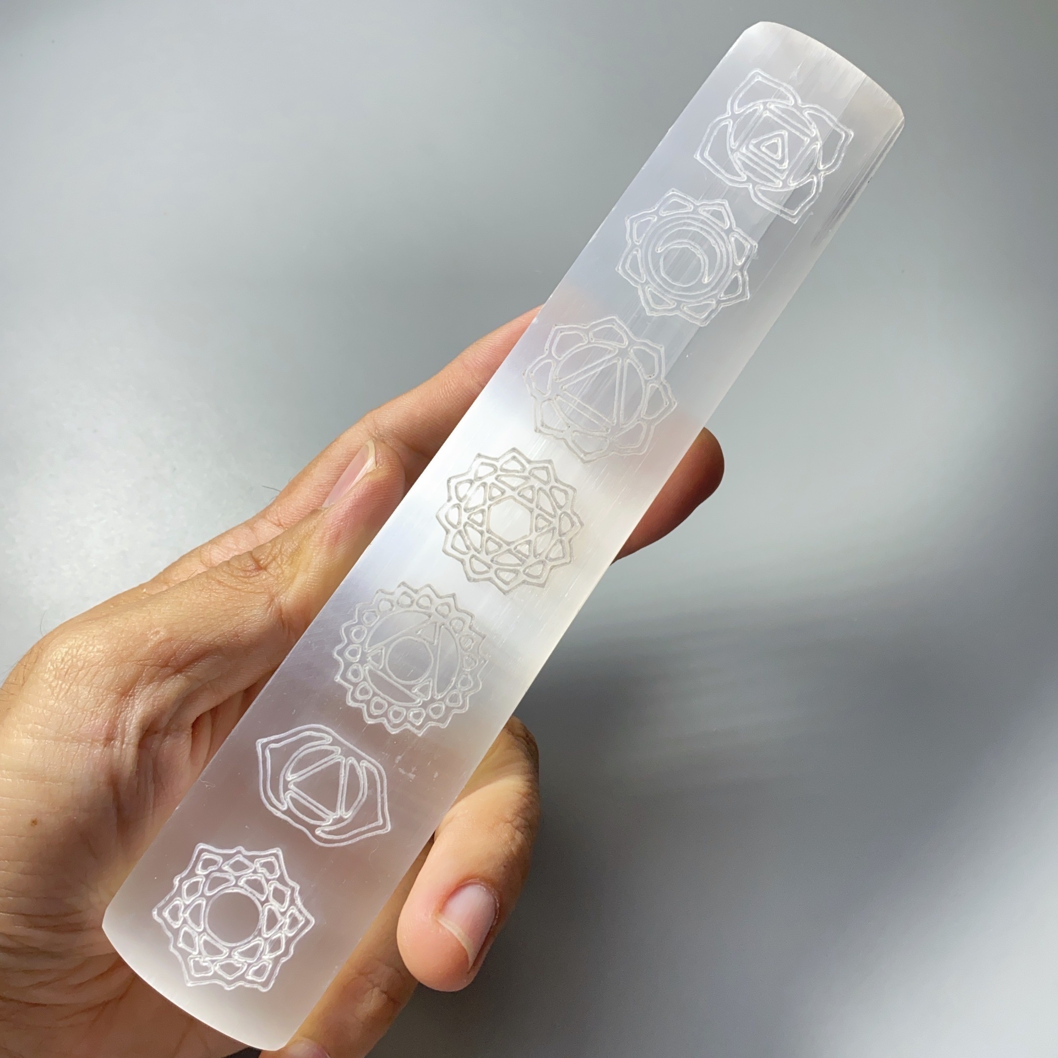 

1pc Selenite Crystal Board, Symbols,crystal Charging Plate,placa De Carga De Grabada Con Symbols,cleansing Wand Stick, Selenite Ruler,rare Selenite Gift