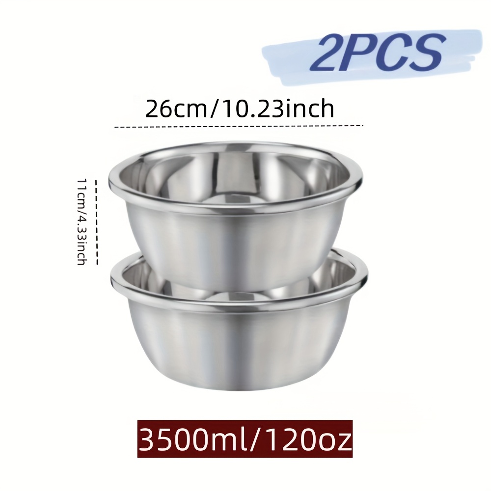 Image of 2pcs Stainless Bowls, Large Gallon Capacity, Suitable For Large And Extra-large Dogs, Indoor And Outdoor Use. Food-grade Metal Water Bowl, Easy To Clean, Durable Pet Dish