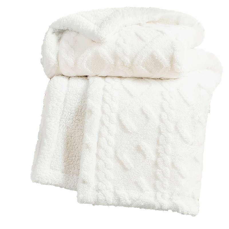 Image of Cozy Throw Blanket With Diamond Pattern - Soft Synthetic Fiber Blanket For Sofa And Bed, Multiple Sizes And Colors