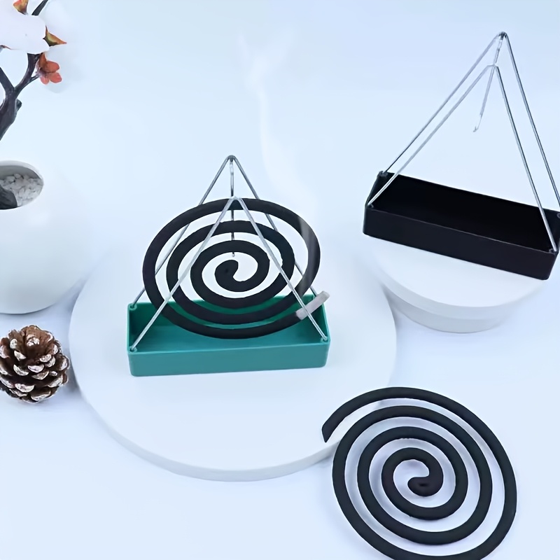 Random Incense Holder Coils Holder Full Metal Triangular Hanging Coil Tray Ash Catcher Storage Bracket Coil Vertical Stand Support Base For For Indoor Outdoor Camping