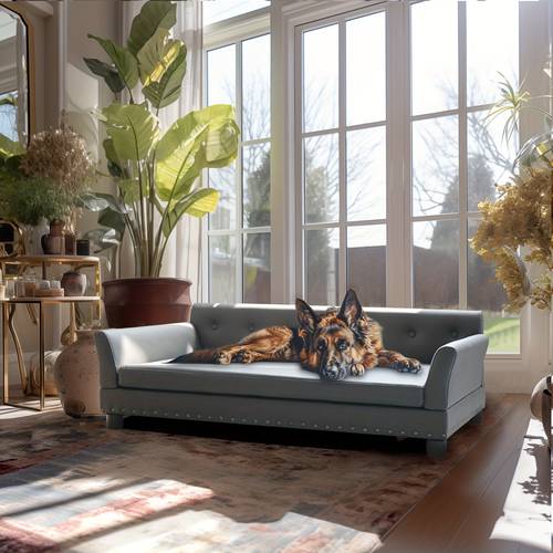 extra large elevated dog sofa bed raised microfiber leather upholstered pet with removable cushion for medium to large dogs
