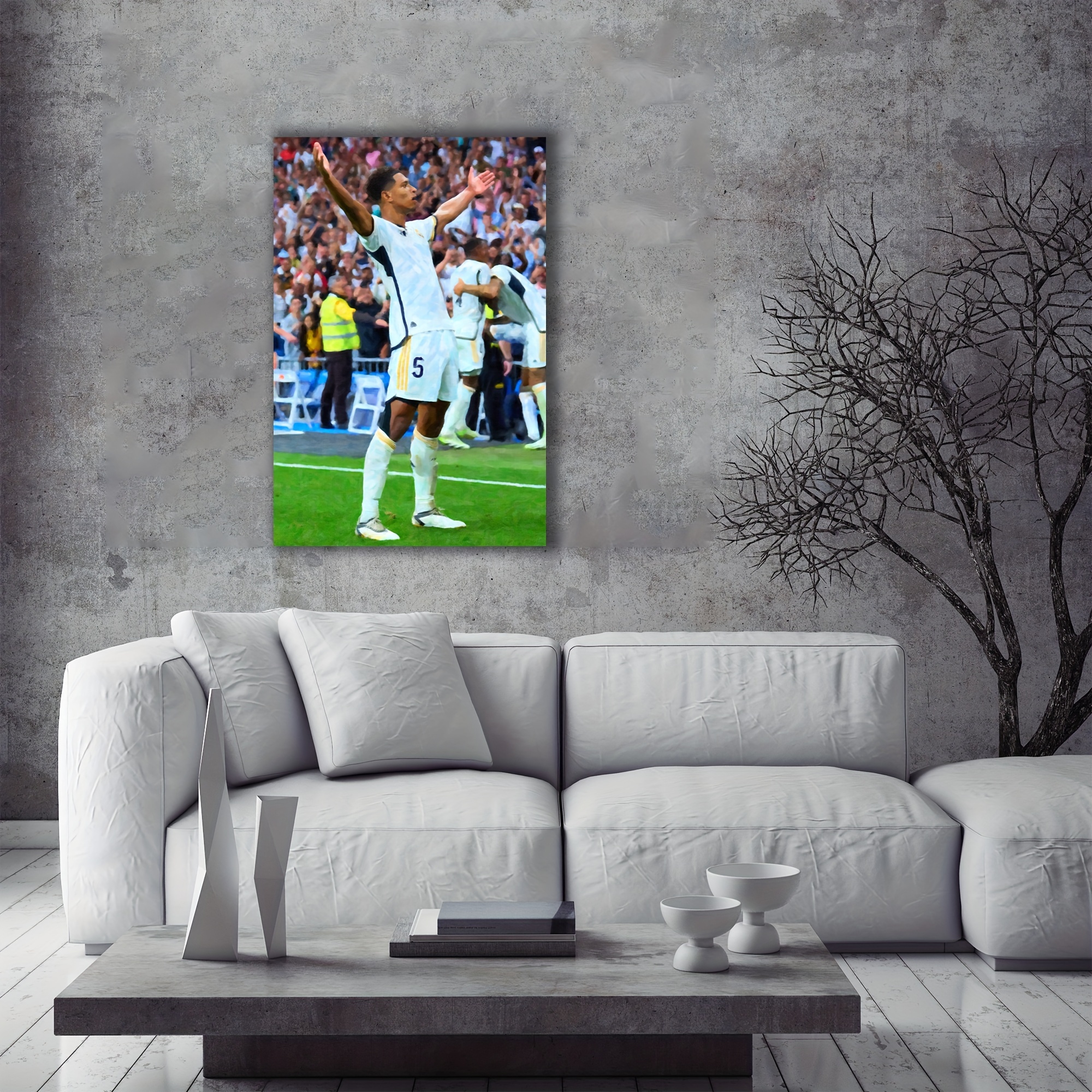 

1pc Unframed Canvas Poster, Soccer Celebration Posture Painting, Canvas Wall Art, Artwork Wall Painting For Gift, Bedroom, Office, Living Room, Cafe, Bar, Wall Decor, Home And Dormitory Decoration