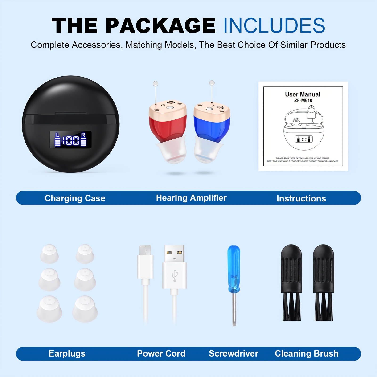 a pair of rechargeable in ear noise canceling amplifiers that are   and easy to carry   of amplifying sound portable sound amplifier headphones are suitable for everyday use and outdoor activities Product details 5