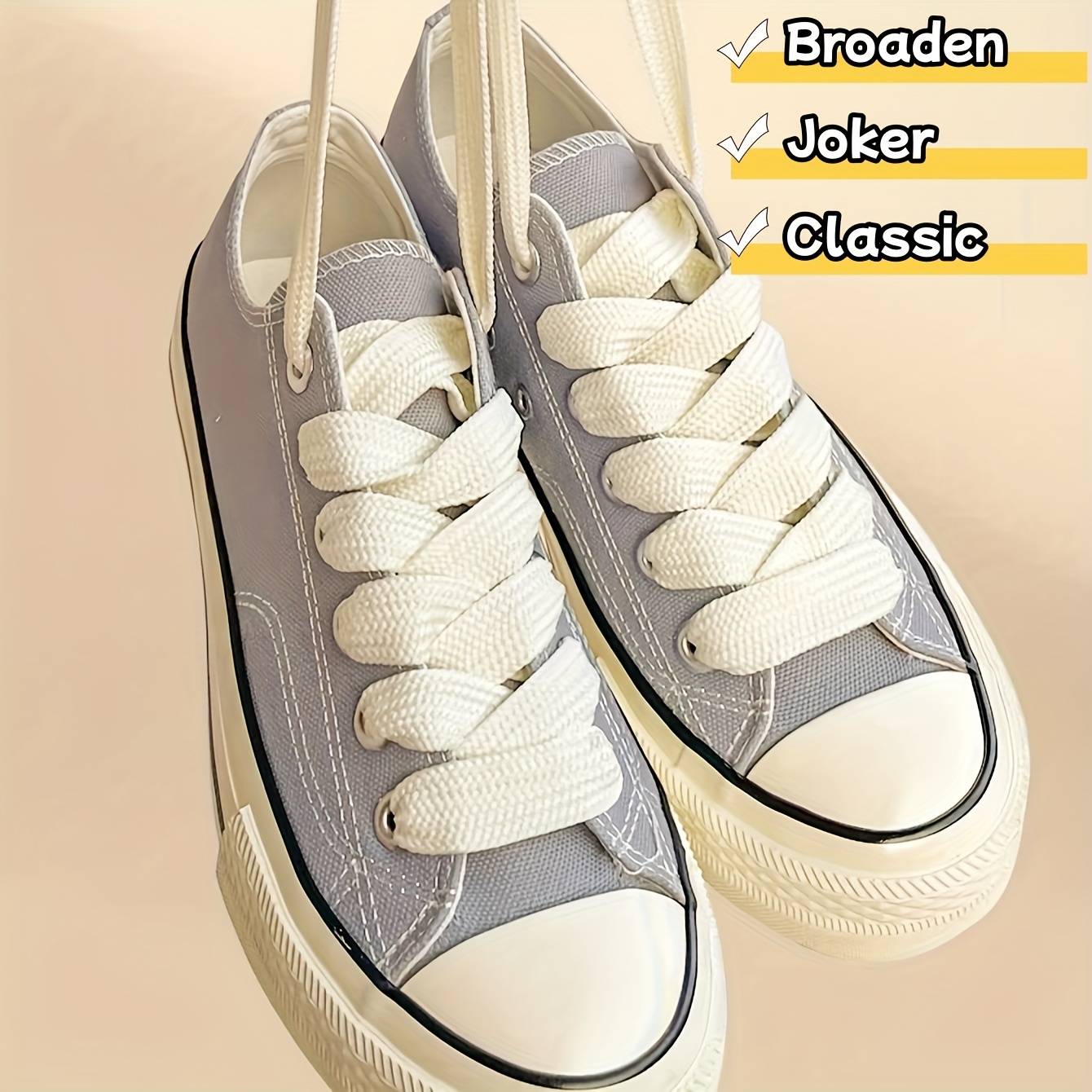 cordones para zapatos, zapatillas blancas anchos, zapatillas de skate,  cordones gruesos y sueltos versátiles con cuerda de suéter