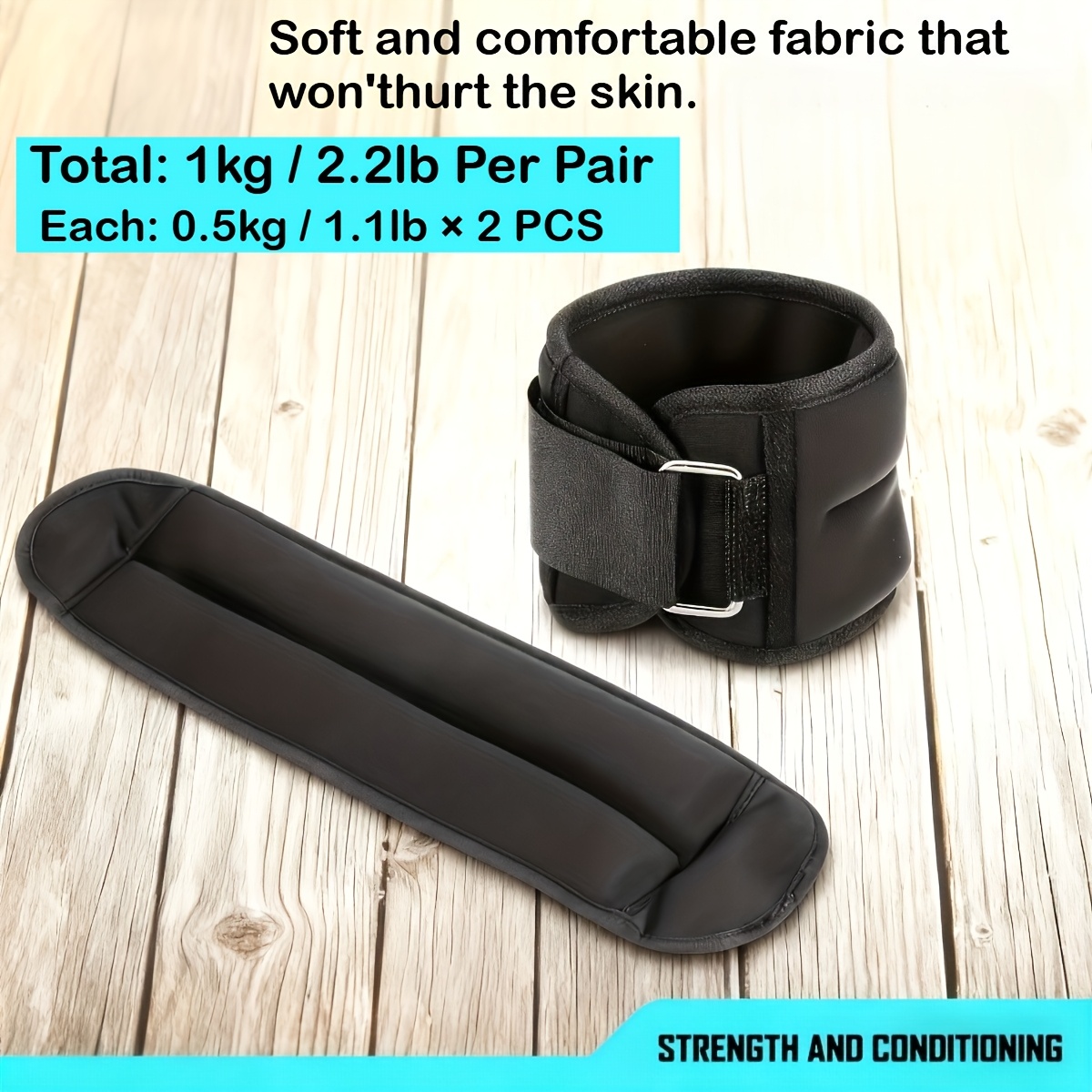 Image of 2pcs Ankle Weights Sets For Men And Women, 2.2lb Ankle And Wrist Weights Straps For Women, Leg Weights, Arm Wrist Weights Gym For Foot Exercise, Training, Workout, Walking, Jogging, Yoga