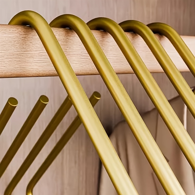 [Durable Triangle Coat Hangers] 5pcs Durable Triangle Shape Coat Hangers, Non-Slip Clothes Hangers for Trousers, Scarf, Wardrobe Organizers in Golden/Silvery/Grey