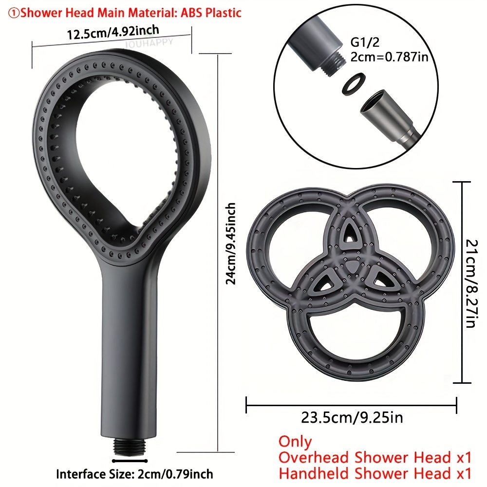 2pcs Upgraded High-Pressure Handheld Shower, ABS Material