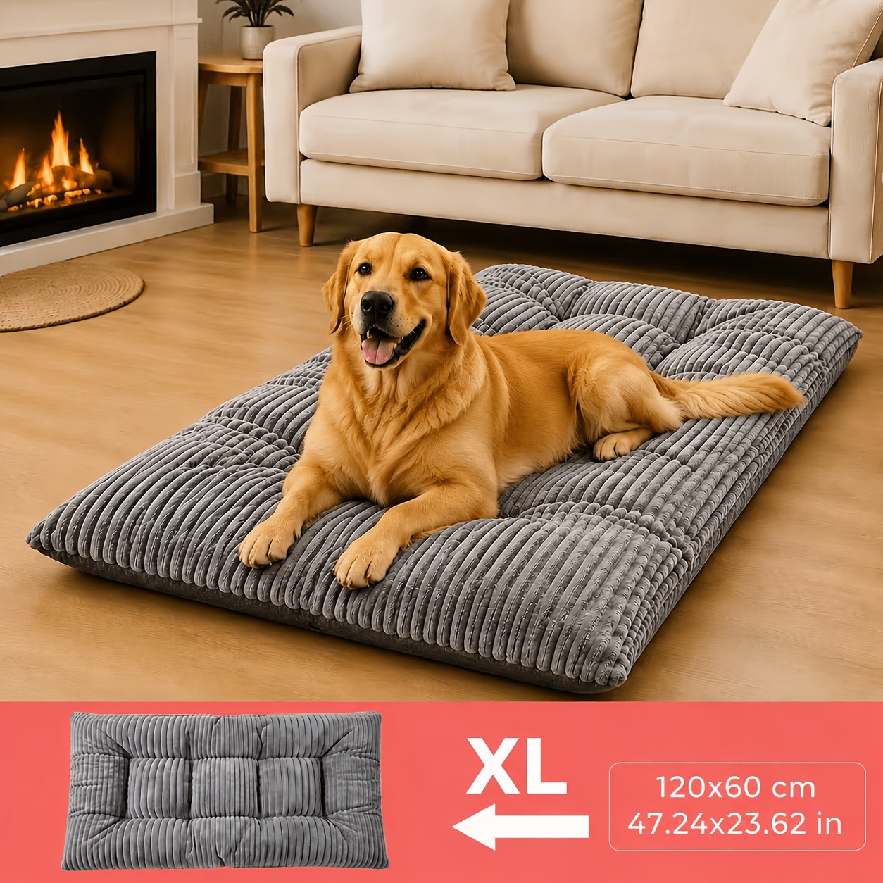 TEMU Extra Large Pet Bed Nest Universal Plush Pet Bed Thickened Comfortable Sleeping Pad Removable And Washable Wear-resistant Non-slip Dog Nest Sofa